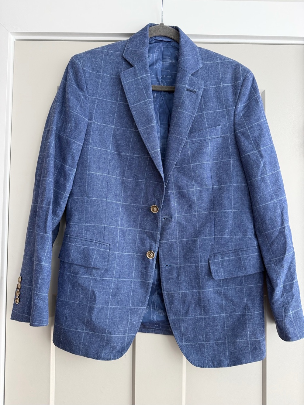Vineyard Vines Blue Windowpane Sport Coat Blazer 38R